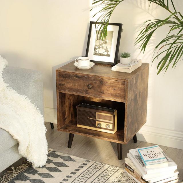 Marone 1 - Drawer Solid Wood Nightstand
