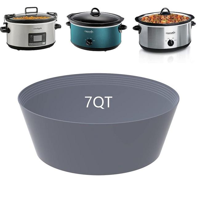 Slow Cooker Liners fit Crock-Pot 7-8 Quart Oval Slow Cooker，Reusable & Leakproof Dishwasher Safe Cooking Liner for 7-8QT Crock Pot (1pcs-grey)