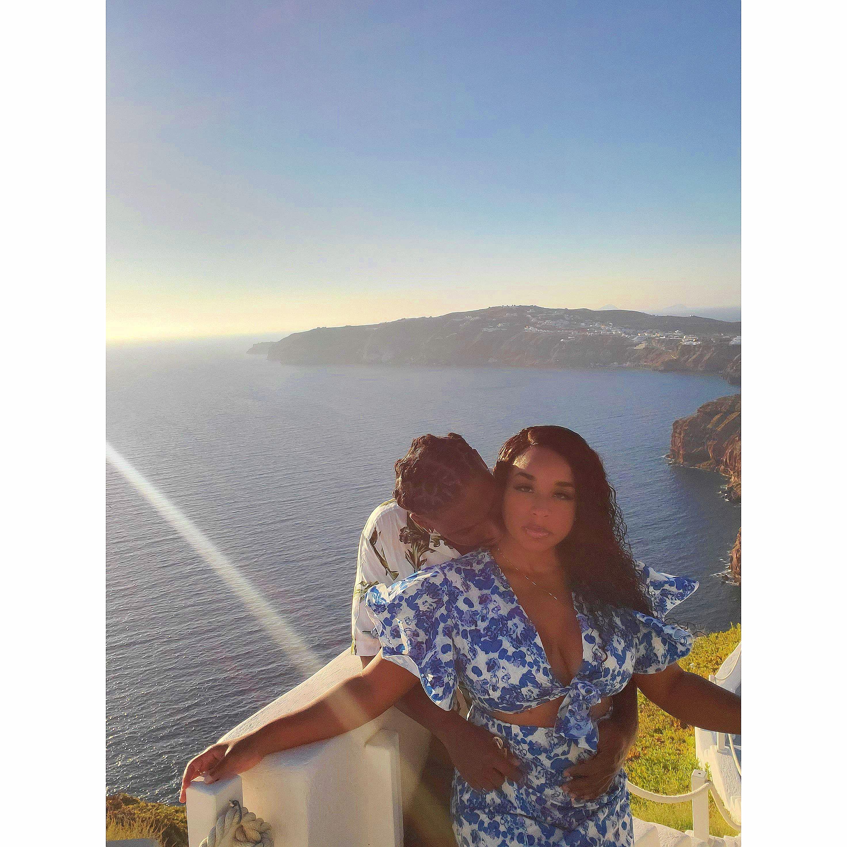Cliffside in Santorini, Greece