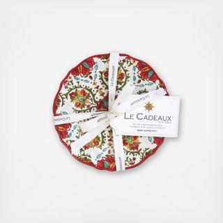 Allegra BPA Free Melamine Appetizer Plate, Set of 4