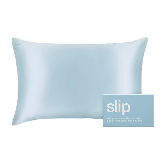 Slip Queen Silk Pillow Cases - 100% Pure 22 Momme Mulberry Silk Pillowcase for Hair and Skin - Queen Size Standard Pillow Case - Anti-Aging, Anti-Bedhead, Anti-Sleep Crease - Seabreeze