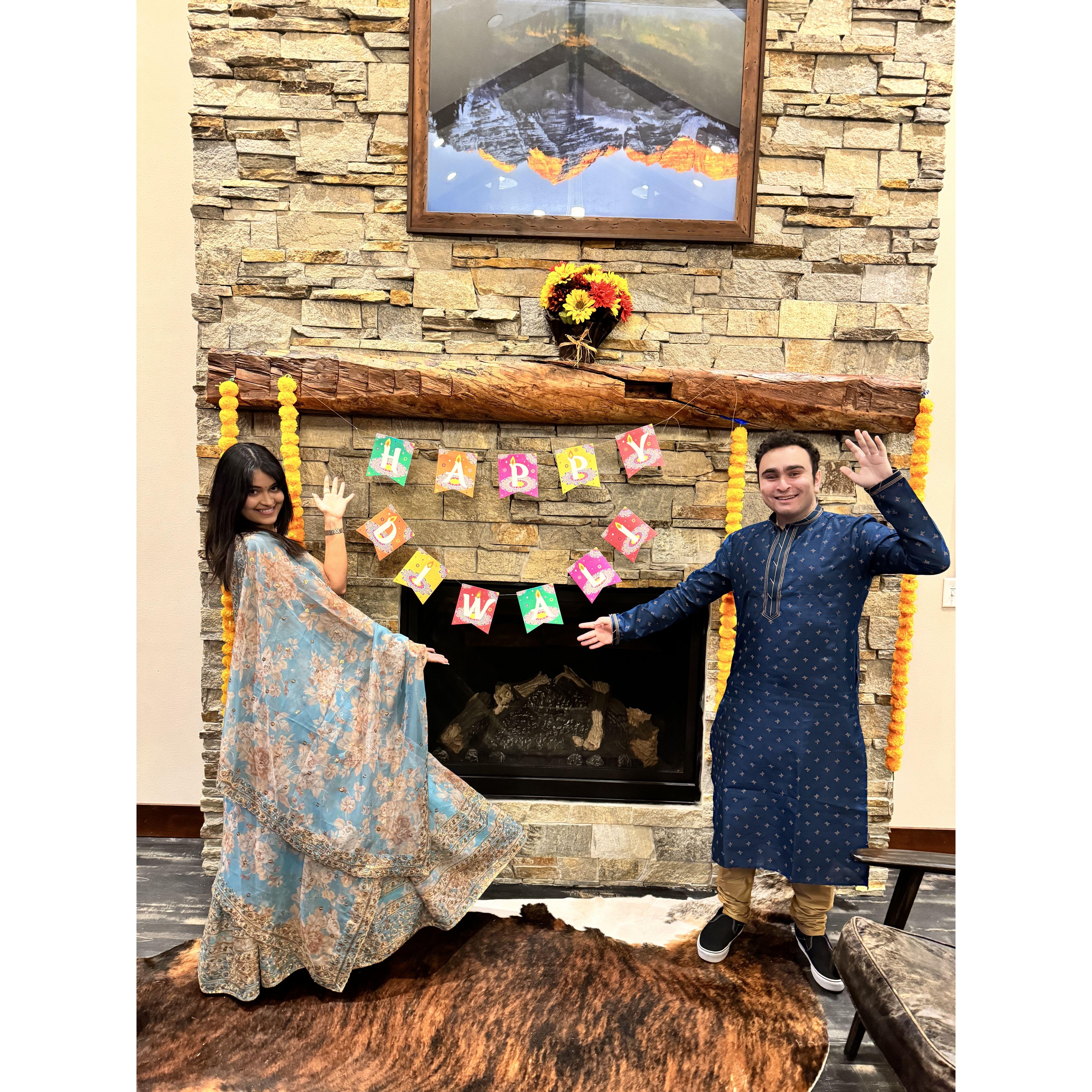 We hosted a Diwali party with some of our friends at our apartment in Madison, WI