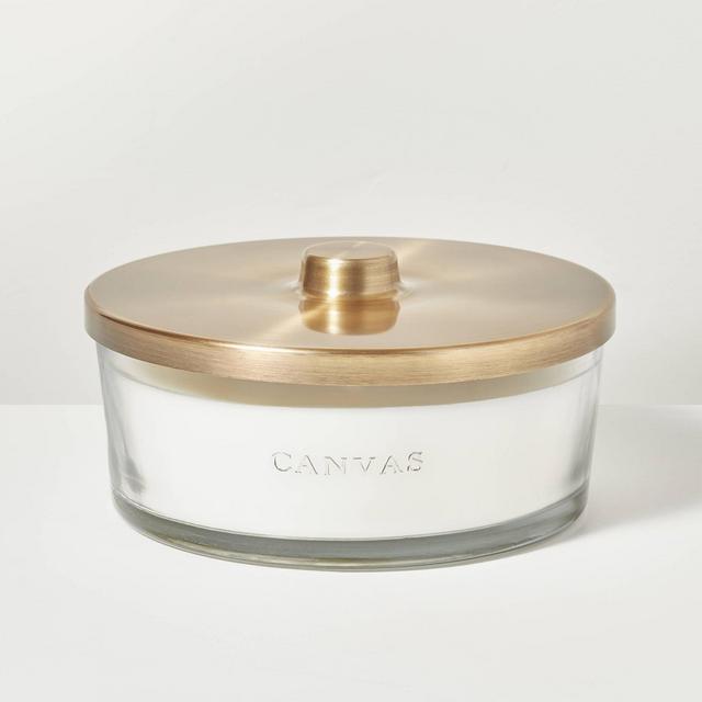 5-Wick Clear Glass Canvas Knob-Lid Jar Candle 28oz - Hearth & Hand™ with Magnolia