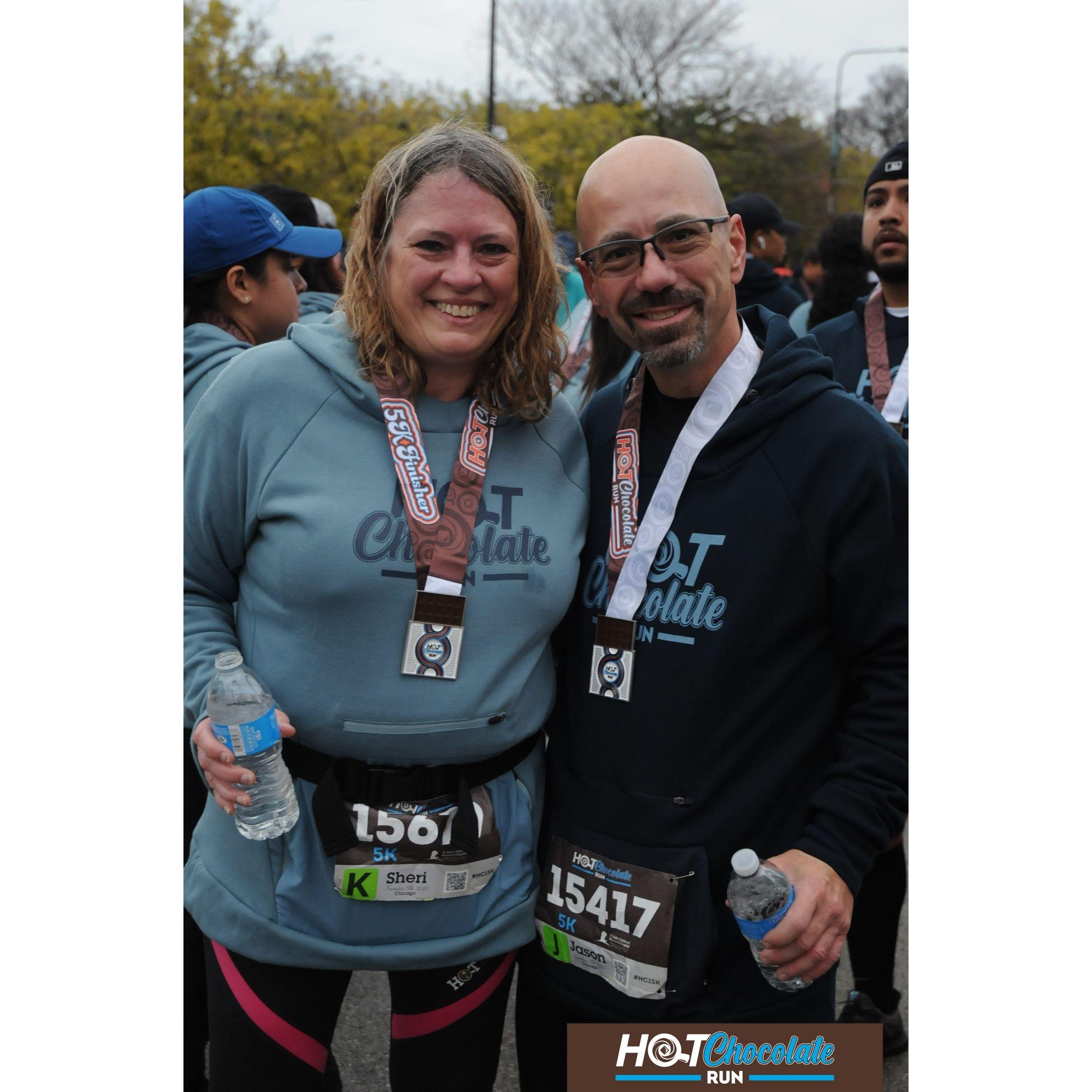 1st 5k that we did together!  Hot chocolate Run!