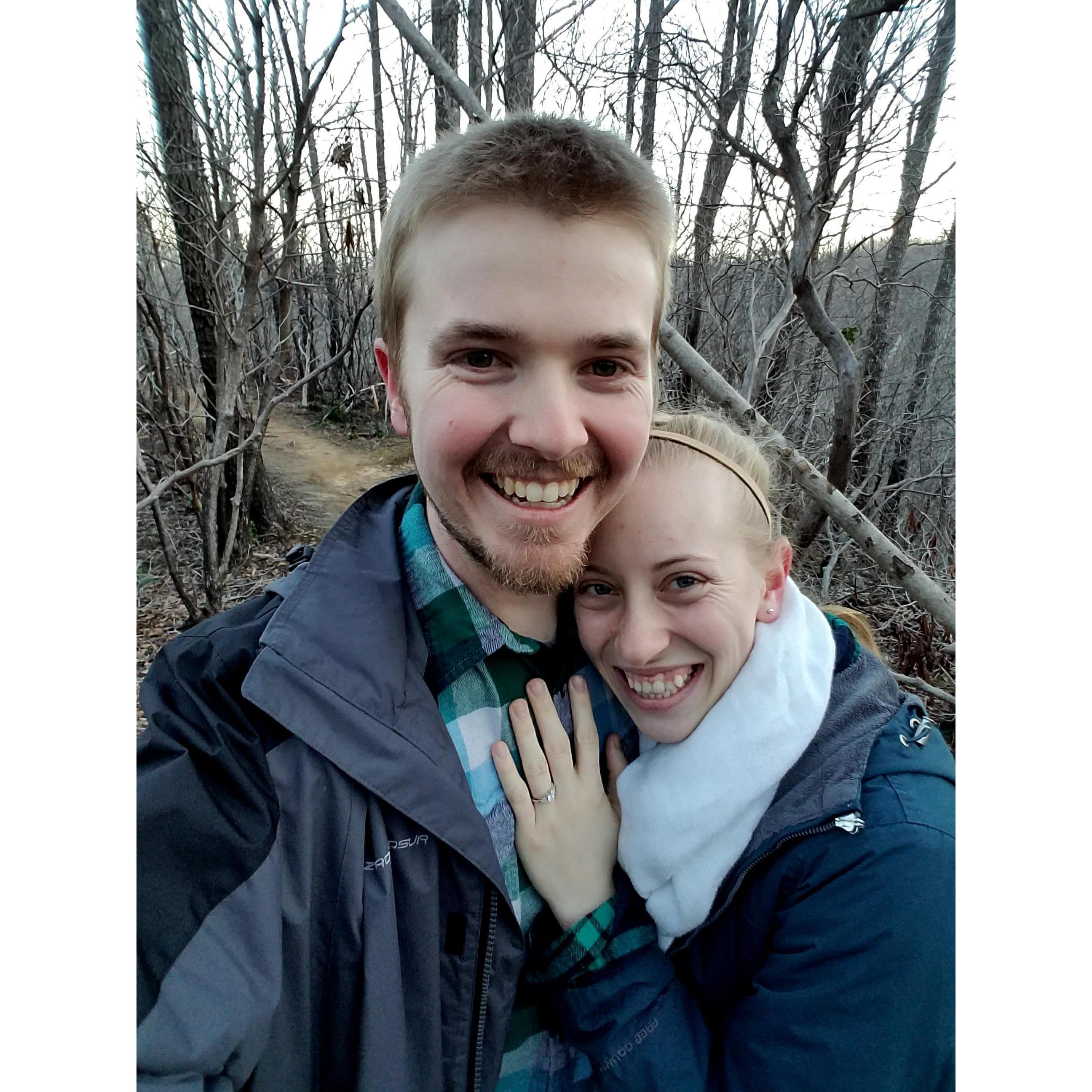 Surprise! We're engaged! We took this picture just after he popped the question in Gatliburg, Tennessee, in the heart of the Smokey Mountains.