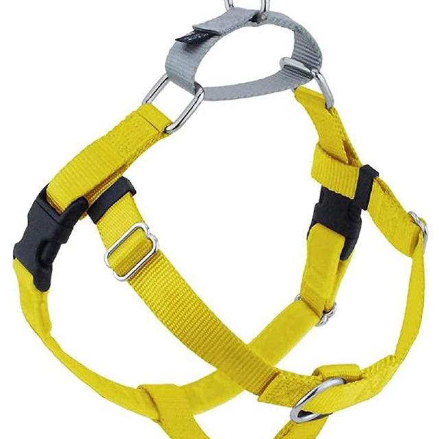 2 Hounds Design Freedom No Pull Dog Harness | Adjustable Gentle Comfortable Control for Easy Dog Walking |for Small Medium and Large Dogs | Made in USA | 1" XXL Yellow