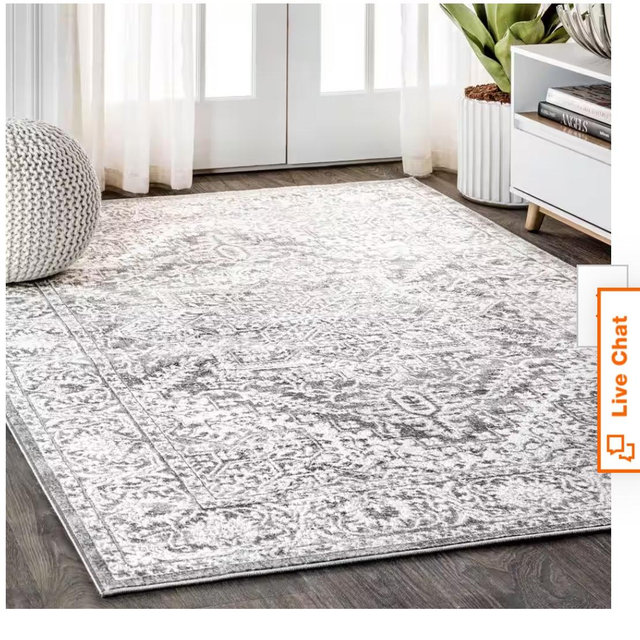 Modern Persian Vintage Medallion Light Gray 5 ft. x 8 ft. Area Rug
