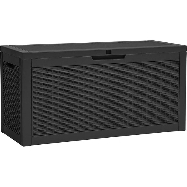YITAHOME 60 Gallon Outdoor Storage Box, Large Water Resistant Resin Deck Box, Indoor Outdoor Lockable Rattan Storage Container for Patio, Garden, Cushions, Tools, Equipment (Black)