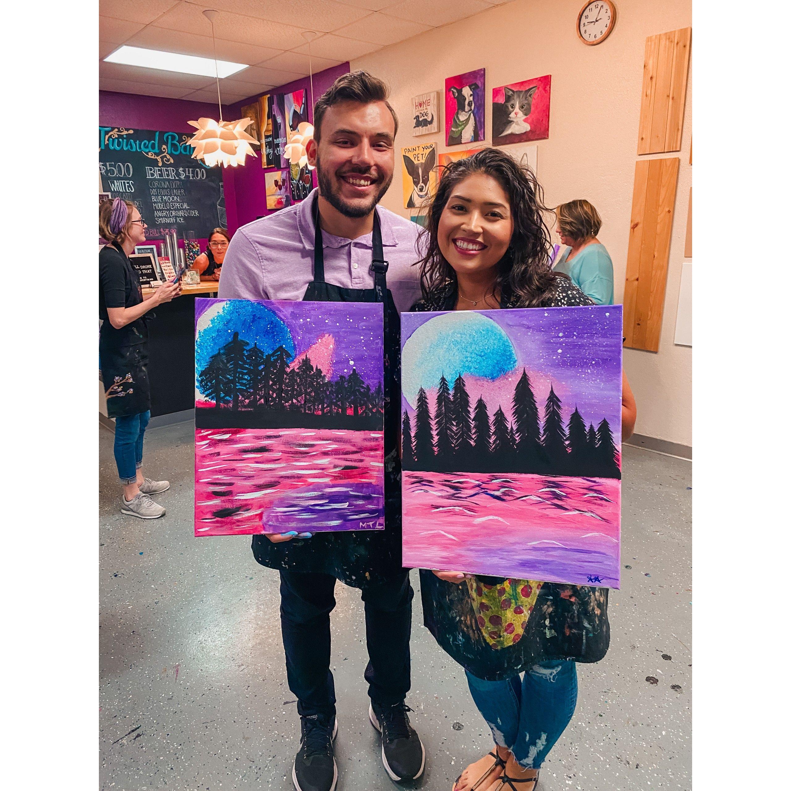 Tanner took me to my very first "Sip 'n' Paint" class for my 28th birthday!