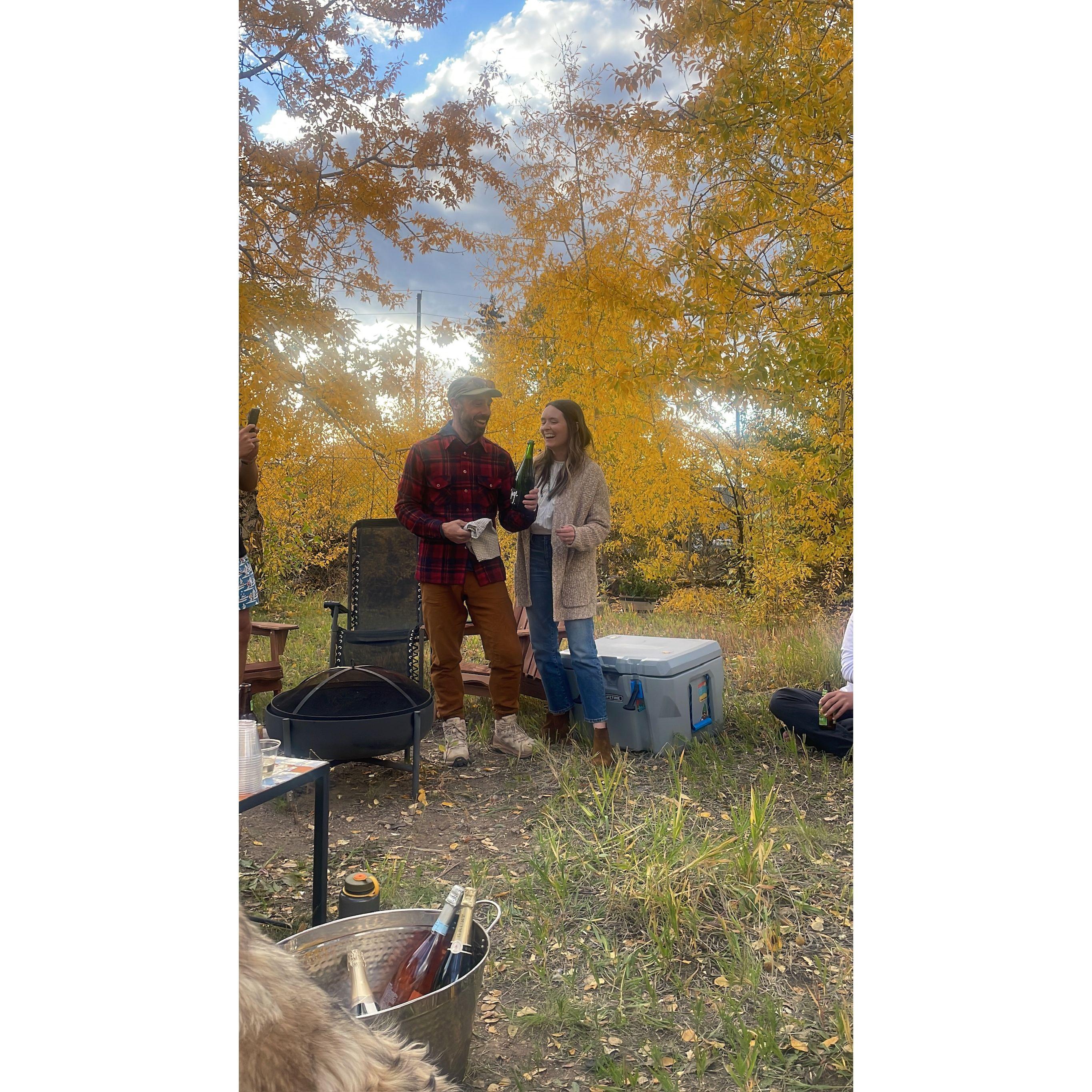 Celebrating our engagement with our Denver and Leadville friends!