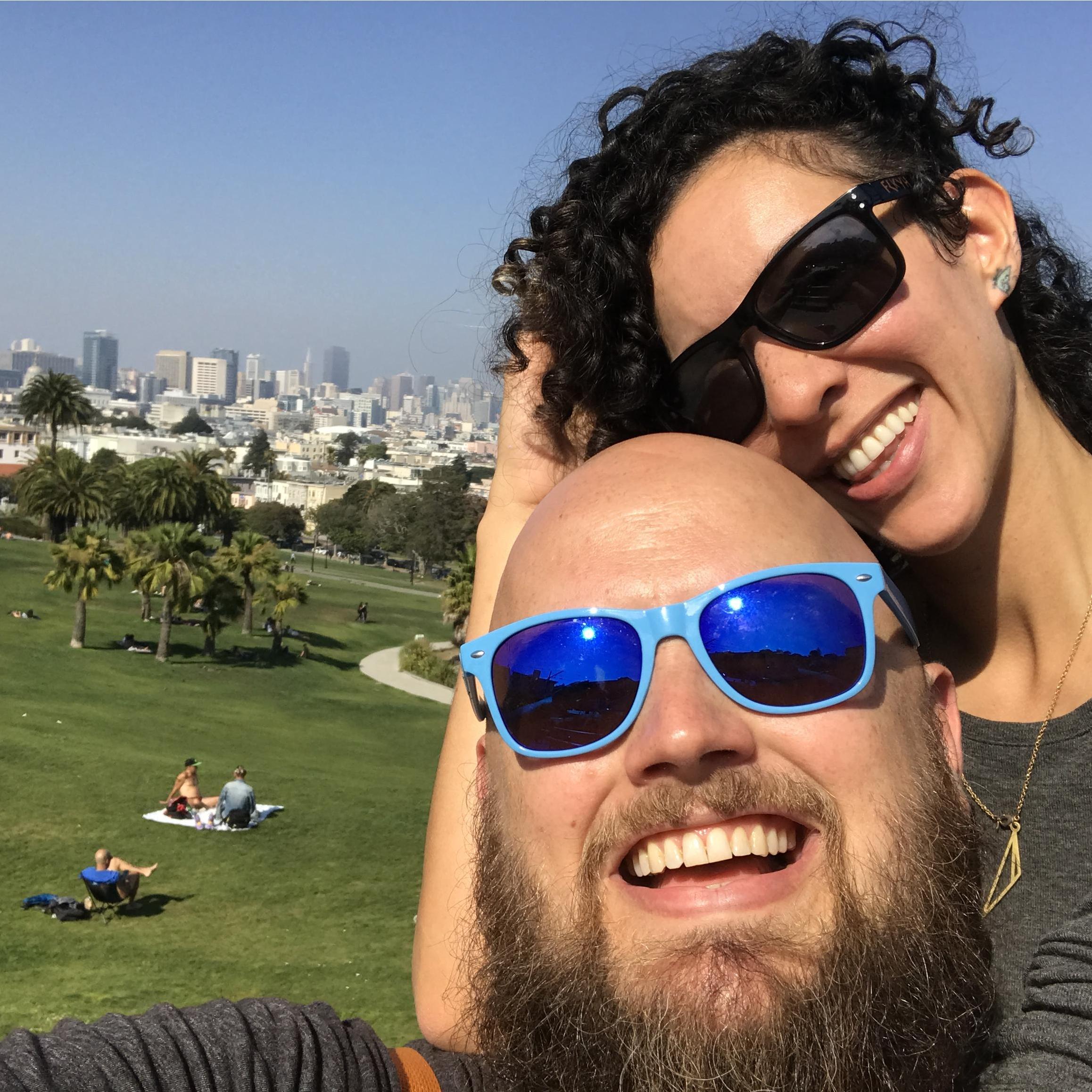 Dolores Park, San Francisco.  It was bright.