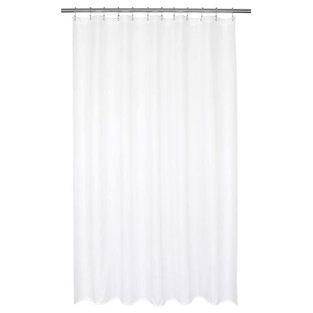 Barossa Design Waterproof Extra Long Shower Curtain or Liner 72 x 84 inches, Hotel Quality, Machine Washable, White, 72x84