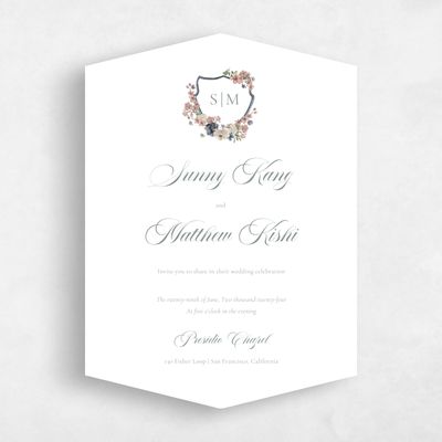Green Diamond Wedding Invitation - Windansea Portrait