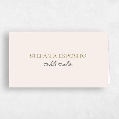 Linen, Beige Wedding Place Card - Hippley