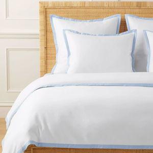 Border Frame Sateen Duvet Cover Color Hydrangea