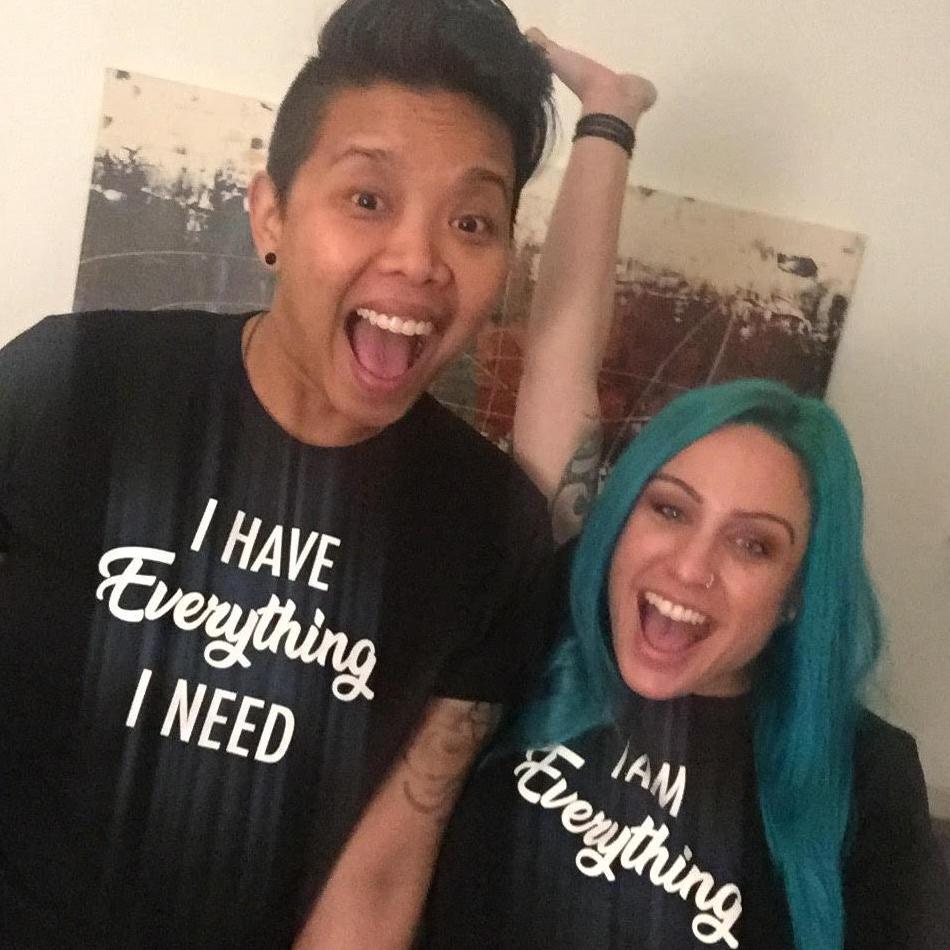 We're so cool in our couples tees.