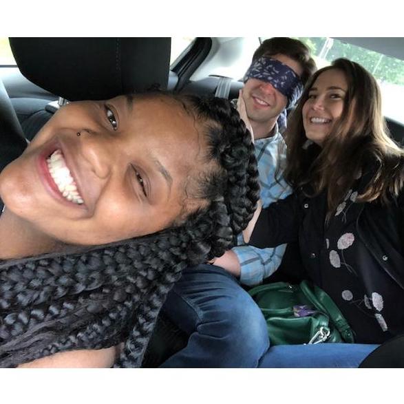 Aubrey and Christina take Alex for a birthday surprise dinner. :)