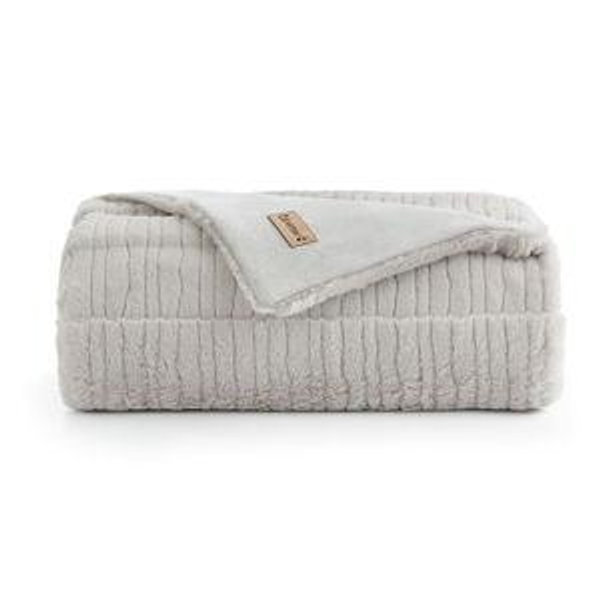 Bearpaw Gilmore Faux Fur Throw Blanket | Color: Stucco |