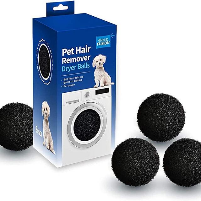 Reusable Pet Hair Removing Foam Dryer Balls 6 Pack. Rid Laundry and Clothes of Soft Debris Like Dog or Cat Fur or Strands of Lost Hair. Minimize the Need For Lint Rollers and Keep Clothes Looking New