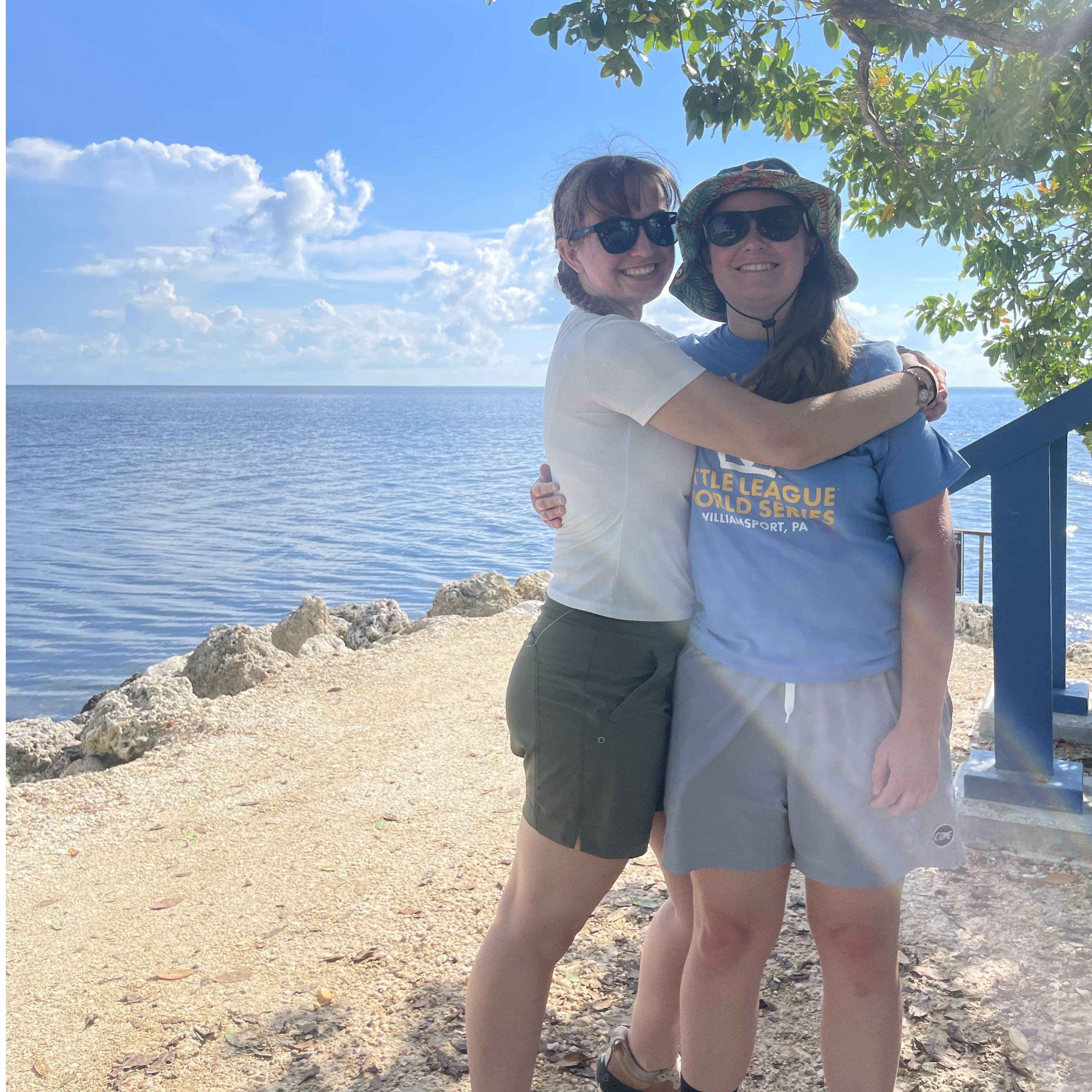Biscayne National Park. After this photo, we learned how to cast a fishing line from the National Park Ranger program. (He may have thought we were children, but it worked out!)