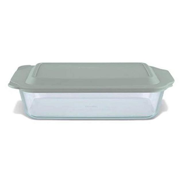 Pyrex CORINGWARE-PYREX DEEP 9"X13"BKR W/LID, Plain