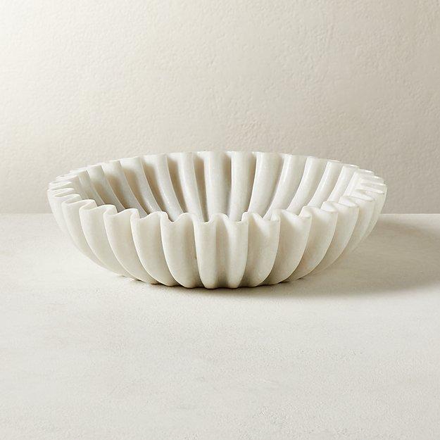 Reve Marble Fluted Bowl