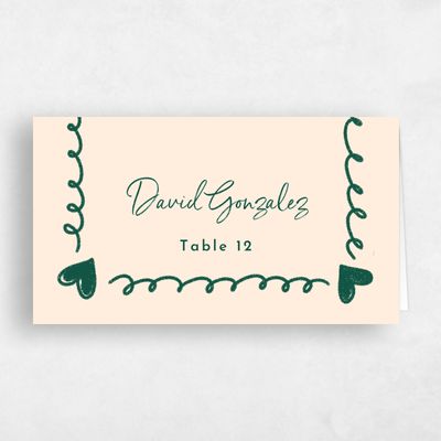 Buttercream, Beige Wedding Place Card - Ceres
