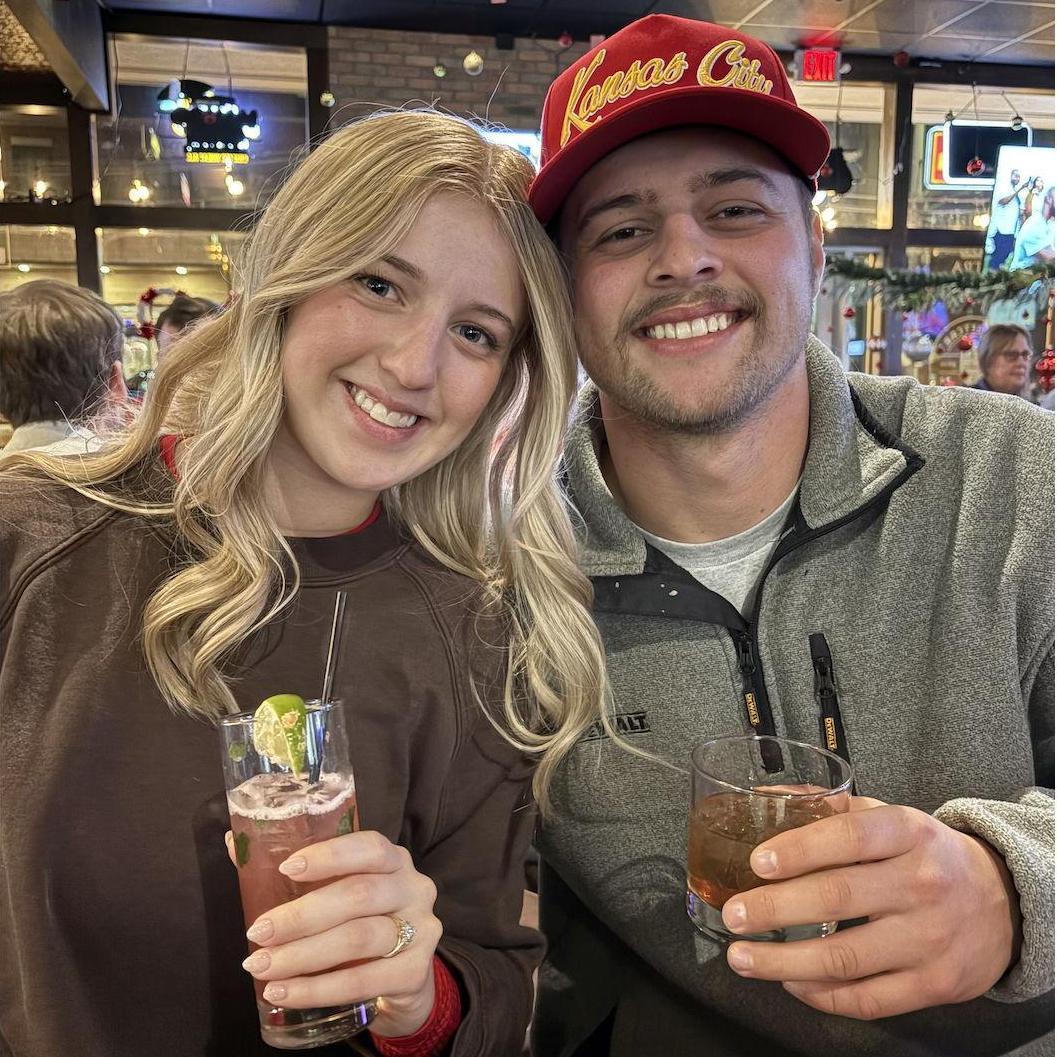 Having drinks in Kansas City to celebrate our engagement and spend time with Isaac & Cheyanne!