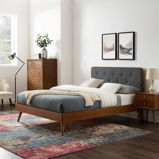 Bridgette Tufted Wood Platform Bed