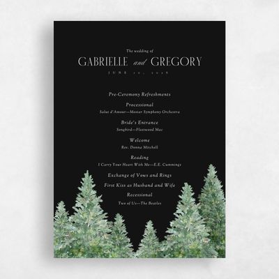 Black Wedding Program - Balsam