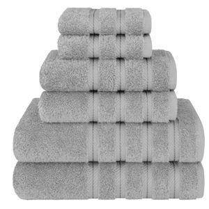 American Soft Linen Luxury Turkish 6 Piece Towel Set, 100% Cotton Soft Absorbent Bath Towels for Bathroom