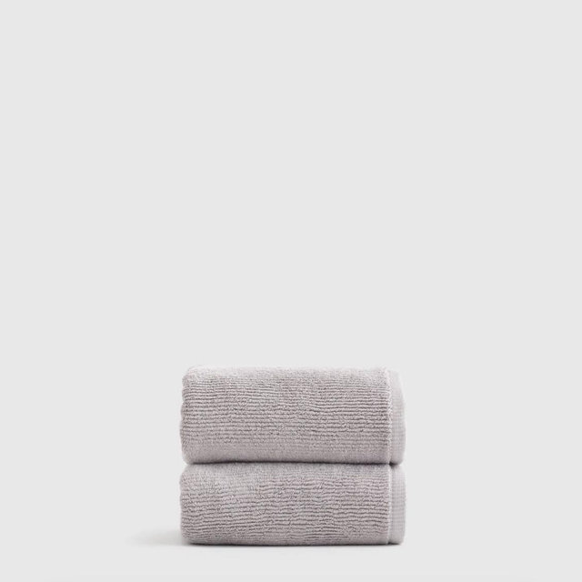 Turkish Ribbed Quick Dry Hand Towel (Set of 2) - Grey