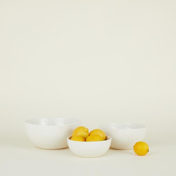 LARGE SPECKLED PORCELAIN BOWLS