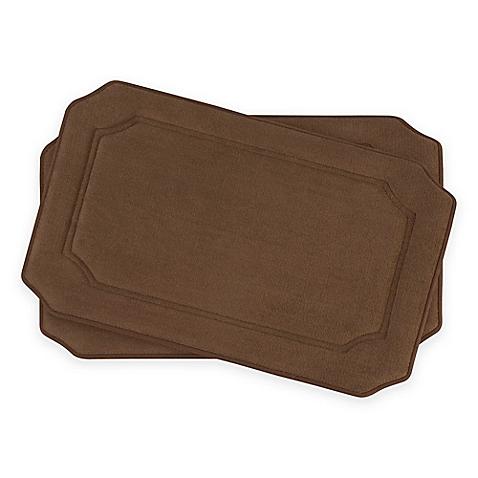 Bounce Comfort WaldenMemory Foam 17-Inch x 24-Inch Bath Mats in Light Grey (Set of 2)