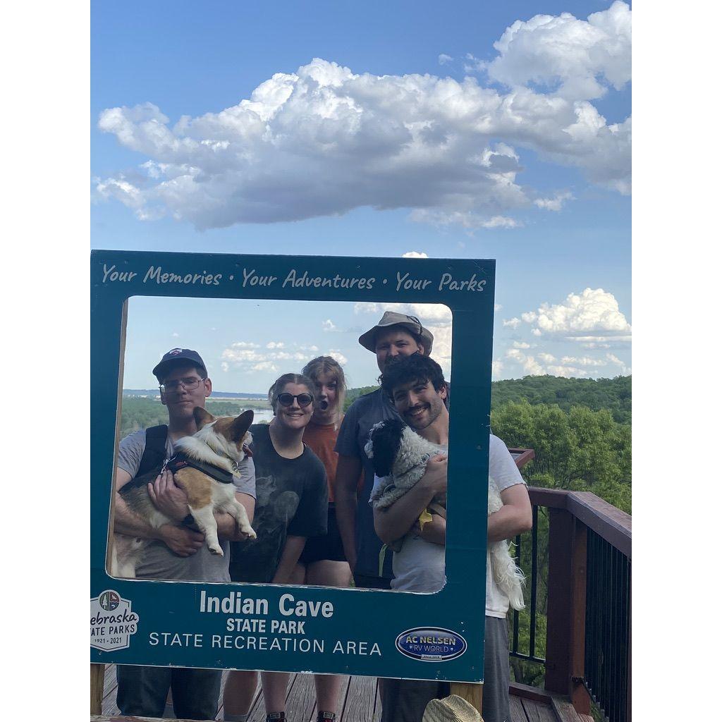 Camping in Indian Cave with Delainey's family and JP's best friend, Eric. May 2022