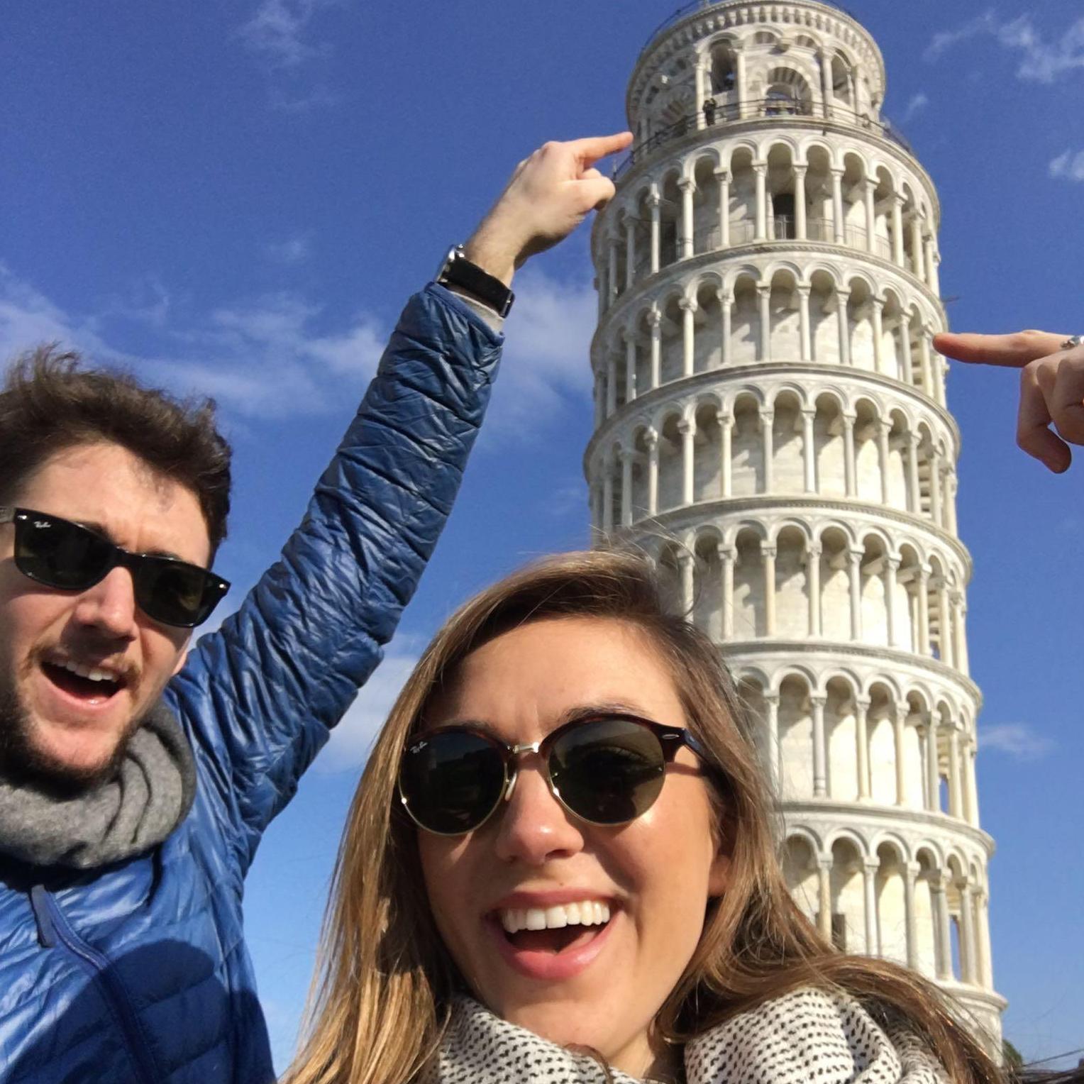 Having some fun at the tower of Piza!