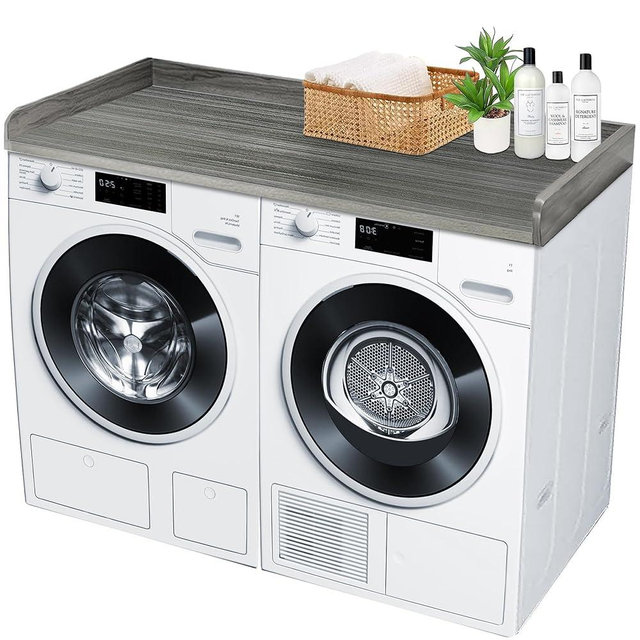 Royxen Laundry Countertop Solid Wood, Countertop for All Front-loaded Washing Machine and Dryer, Extra Room for Laundry Room (Eucalyptus)