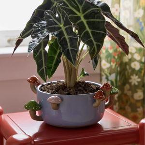 Sprouting Mushroom Ceramic Planter