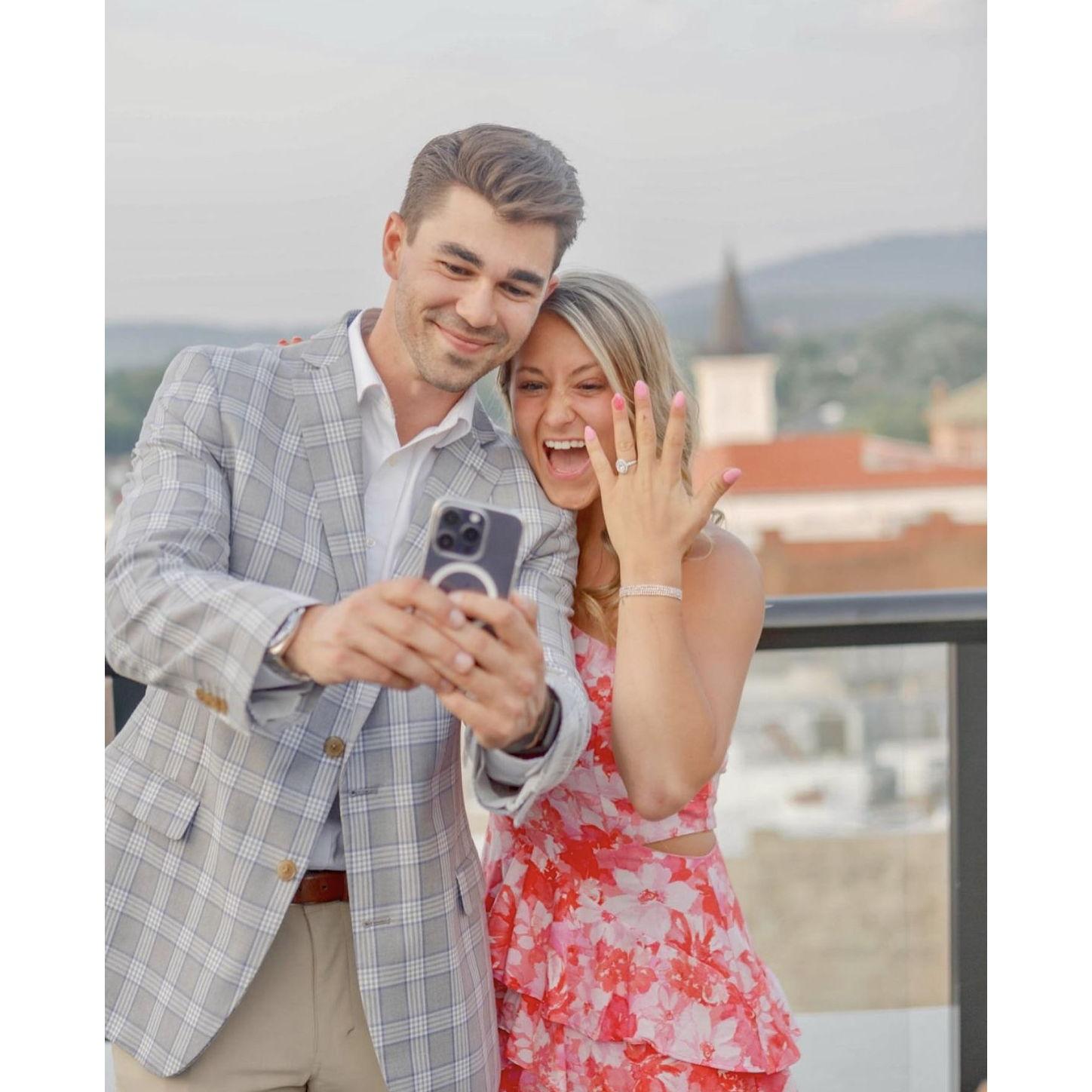 Face-timing Ashley, Daniel's sister, right after we got engaged!!!