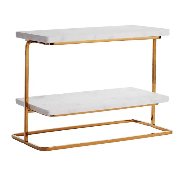 Studio 3B™ 2-Tier Marble Server in Gold/White
