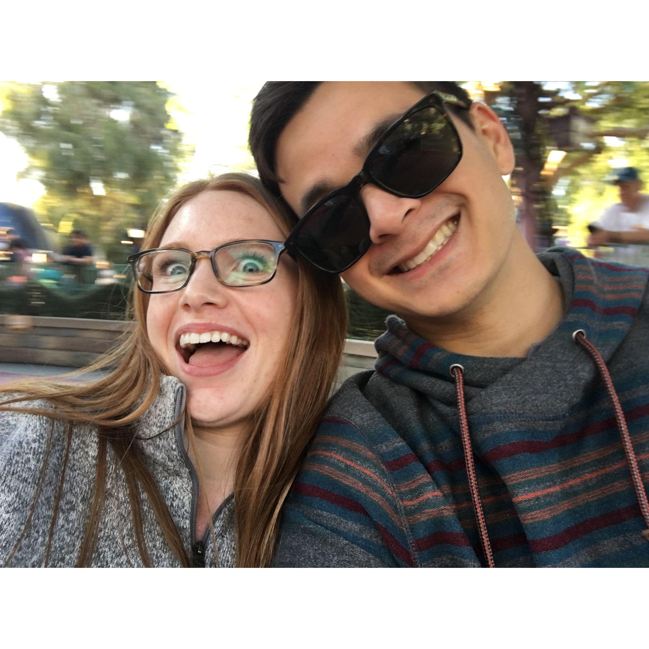 March 2018 | Kurt got free tickets from Disney for his help protecting the park during the Thomas Fire. Here we are on the teacups!