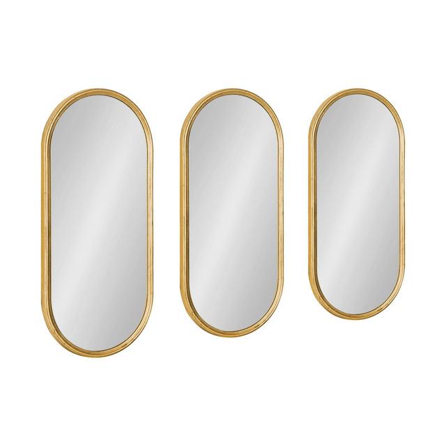 10" x 22" Caskill Capsule Framed Wall Mirror Set Gold - Kate & Laurel All Things Decor