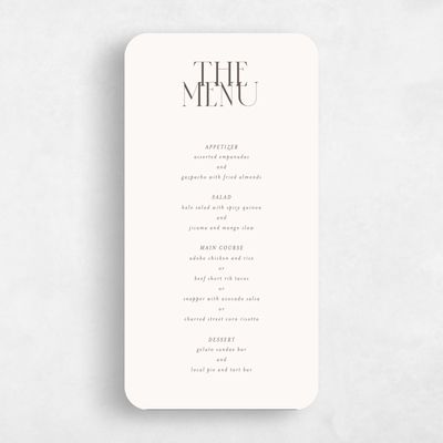 Beige Rounded Wedding Menu - Aion