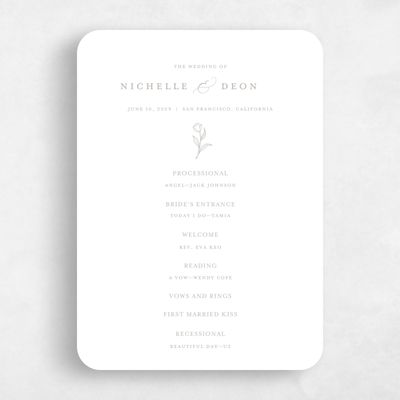 Grey Rounded Wedding Program - Seraphine Letterpress