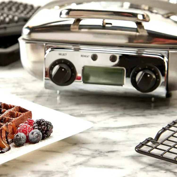 All-Clad, 4-Slice Gourmet Digital Belgian Waffle Maker | Zola