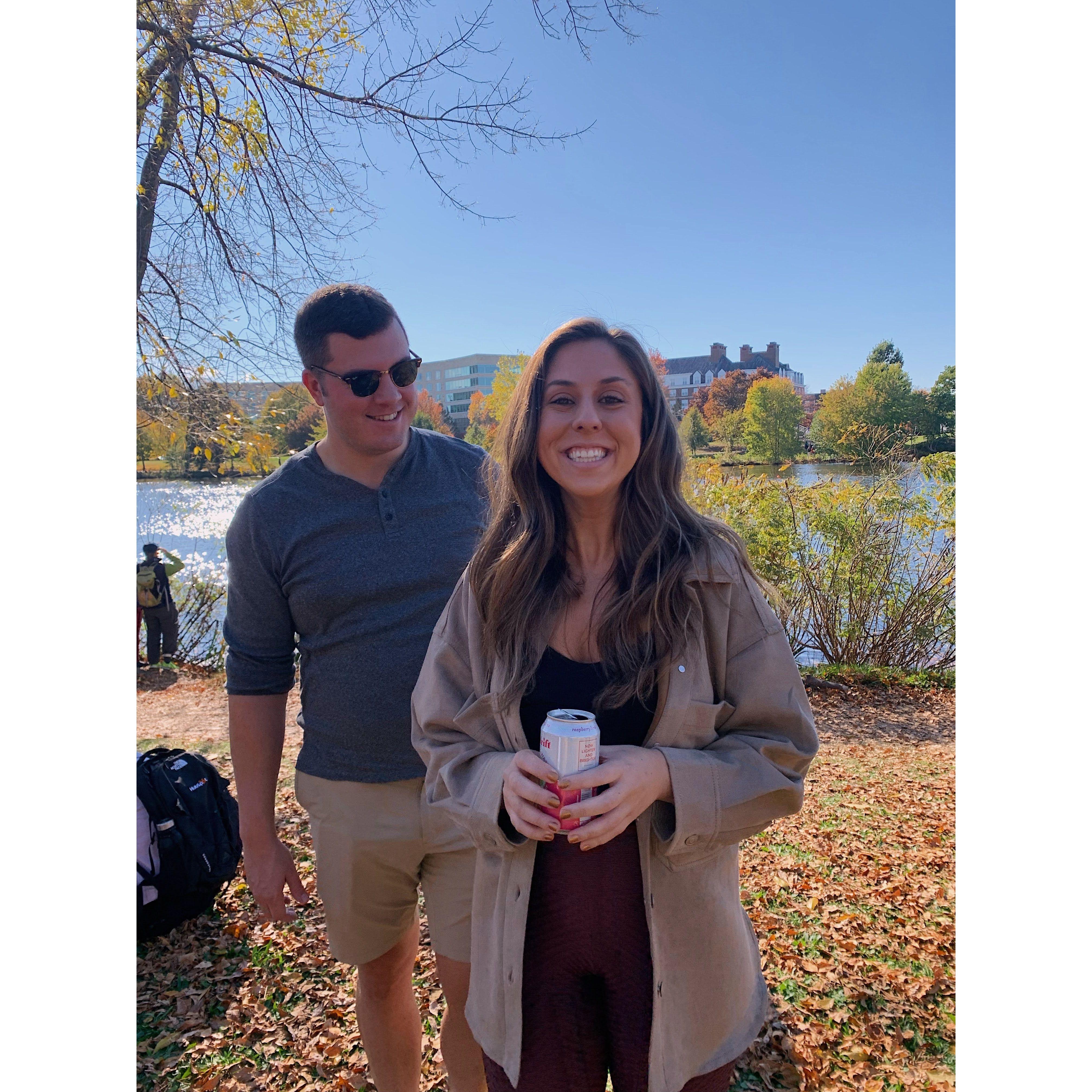 At the Head of the Charles regatta, right near the walking route by Harvard where Eric lived in Allston. A special spot filled with great memories and beautiful river views.