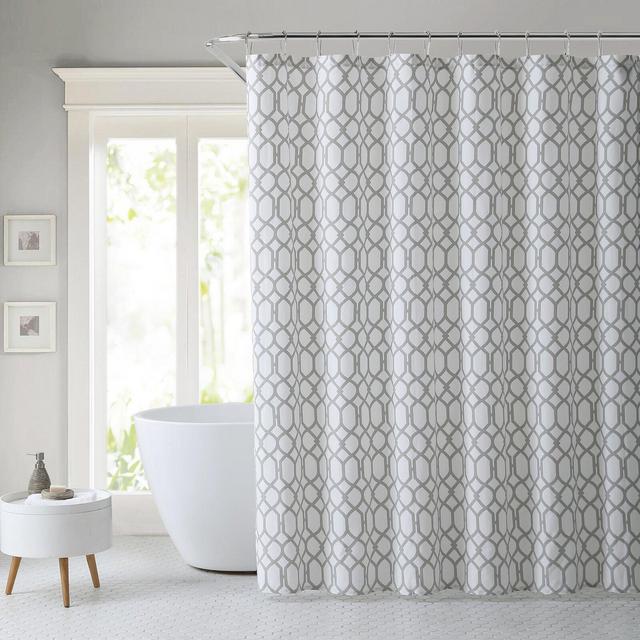 Shoreline Cotton Geometric Single Shower Curtain