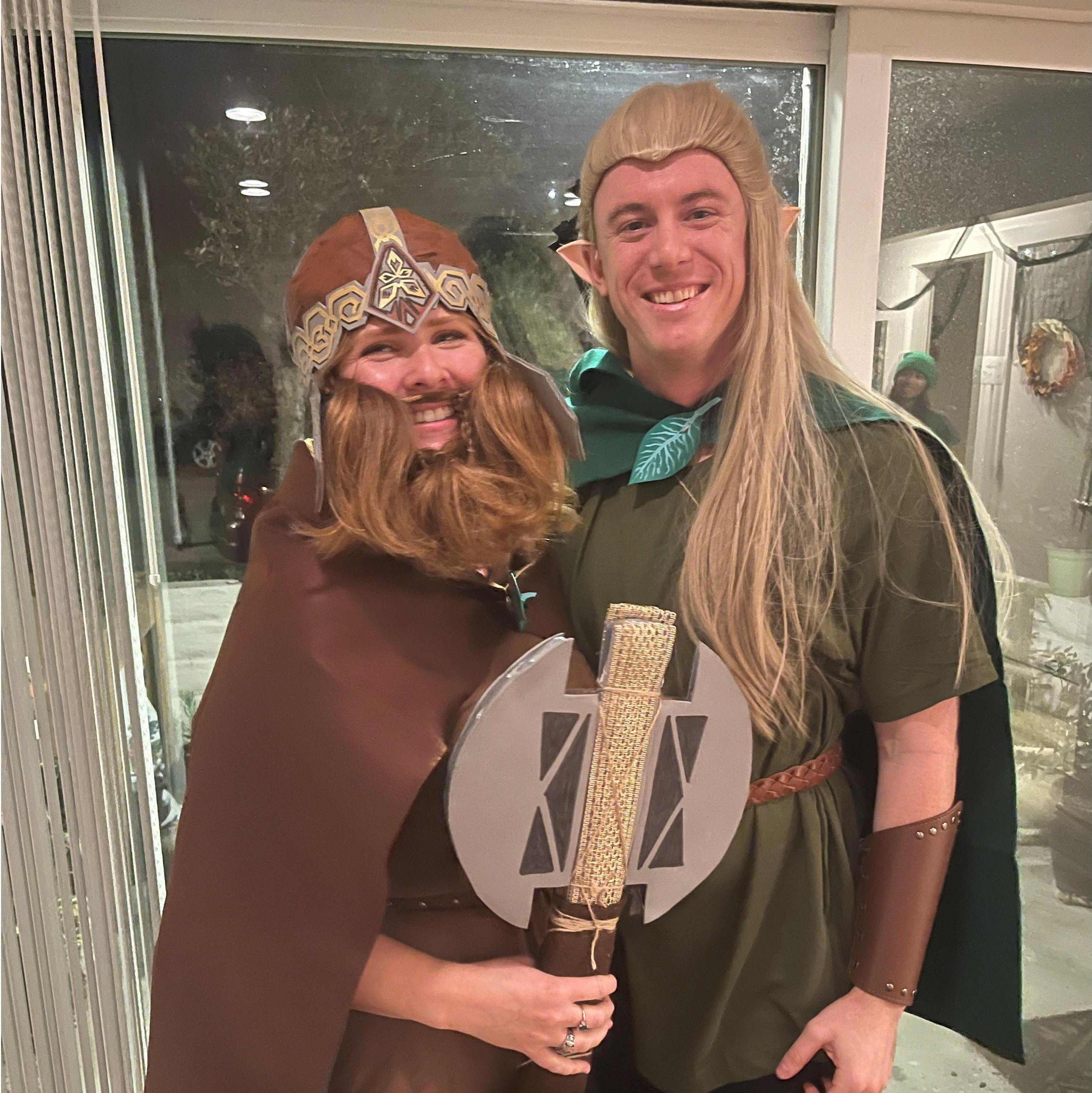 10/28/22 - I'm so happy you stumbled upon this photo. Hopefully you guessed, but we dressed up as Gimli and Legolas from Lord of the Rings for Halloween. Kim made her beard by braiding her own hair.