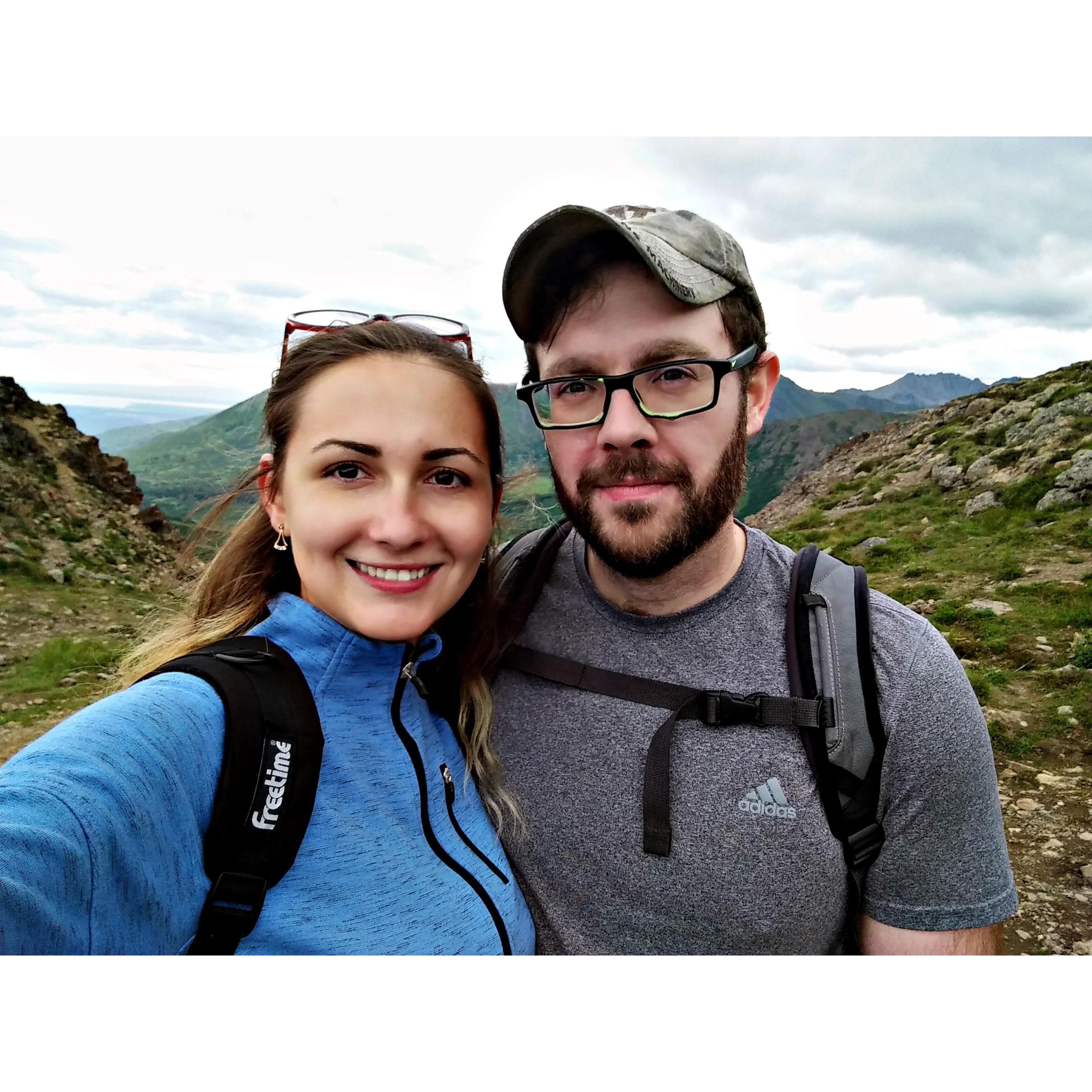 Bea and I in Alaska on Flat Top