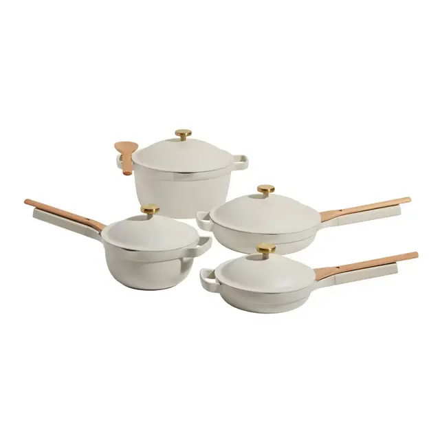 Our Place 13pc Always Pan and Perfect Pot Cookware Set with Lids, Steamer Basket, and Spoons Cream